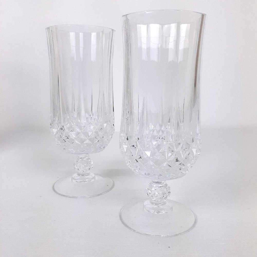 2 Cristal D'Arques, Longchamp Crystal Ice Tea Glasses Barware Clear